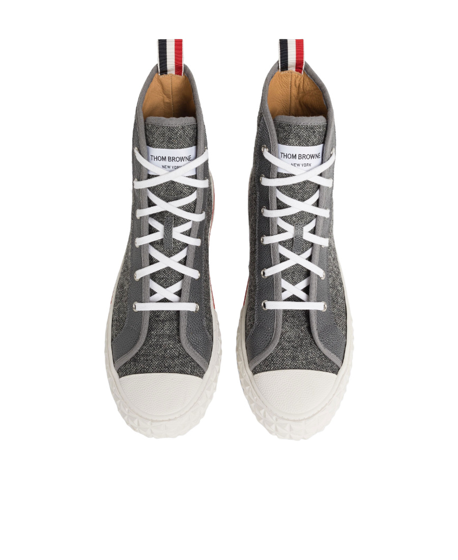 Thom Browne Collegiate High-top Sneakers In Gray