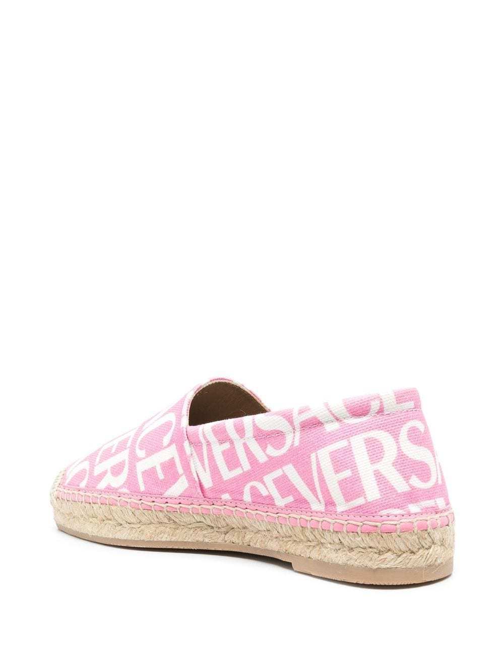 Versace All-over Jacquard Canvas Espadrilles In Pink