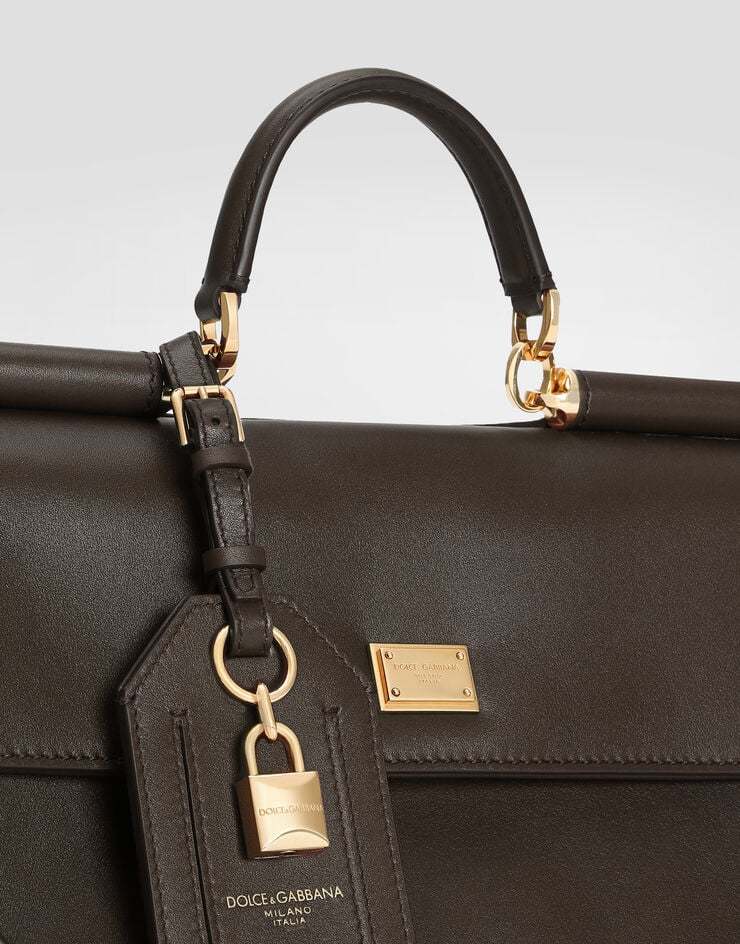 Dolce & Gabbana Women Brown Handbag With Key And Padlock Detail And Adjustable And Removable Shoulde In Brown