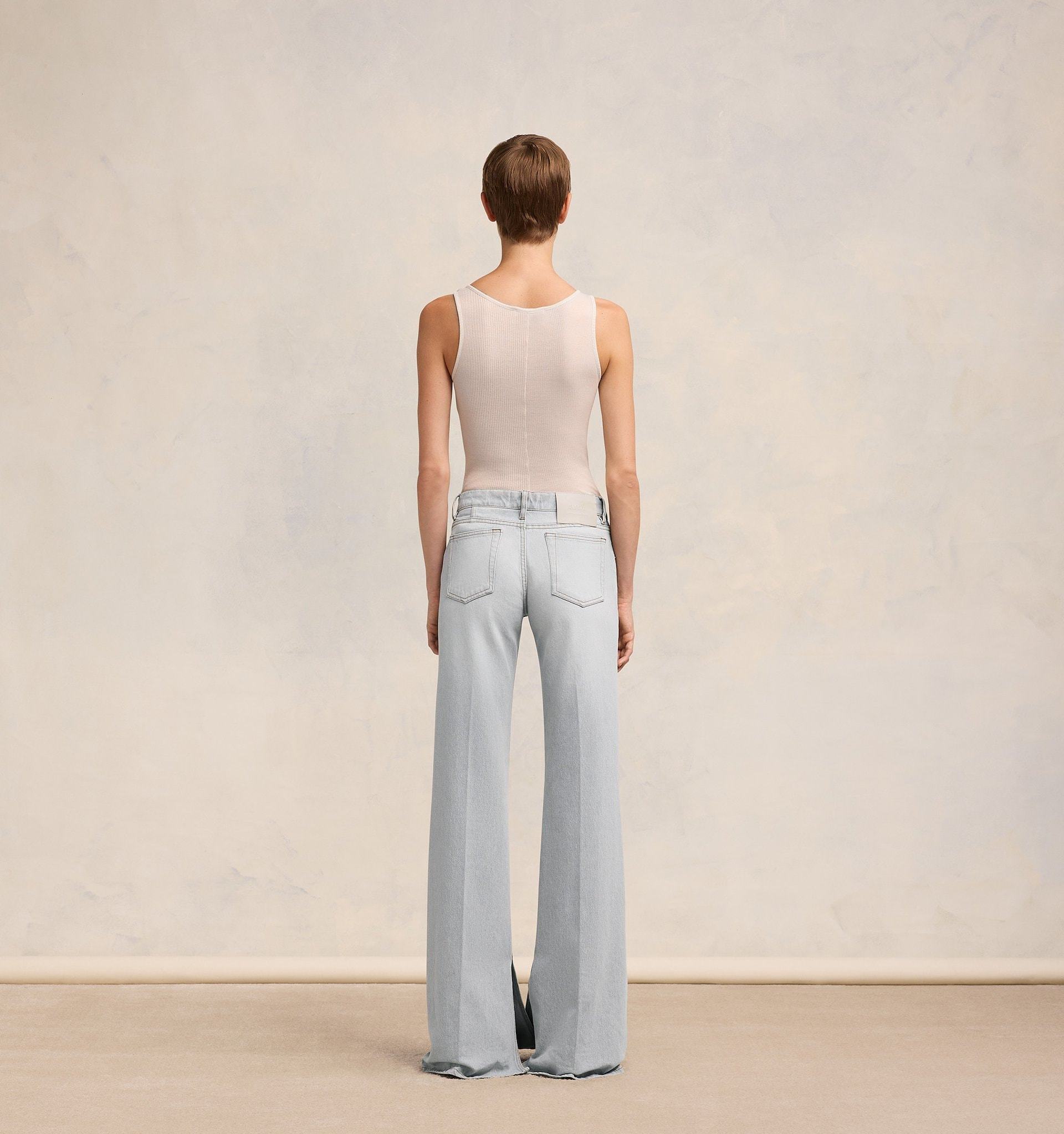 Ami Alexandre Mattiussi Ami Slitted Flared Jeans In Gray