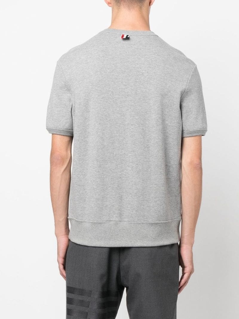 Thom Browne Floral-print Short-sleeved T-shirt In Gray
