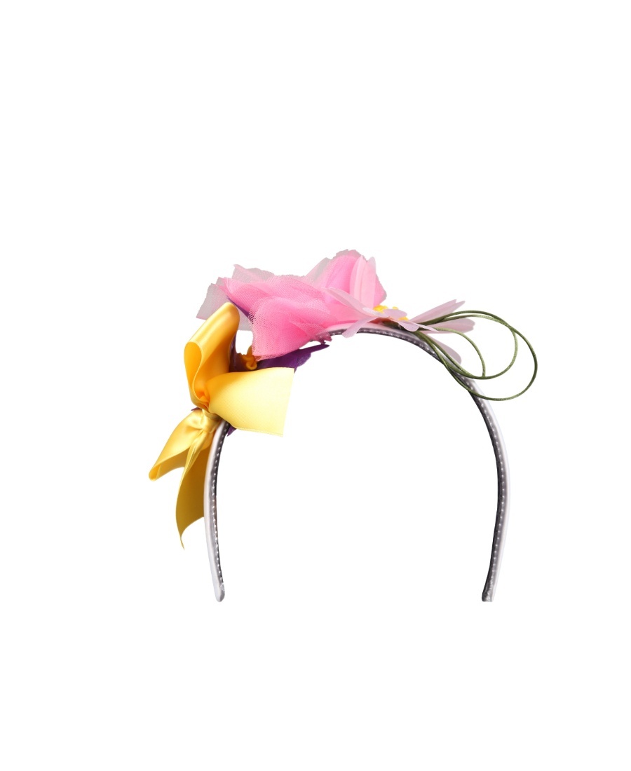 Monnalisa Floral Appliqué Hairband In Pink