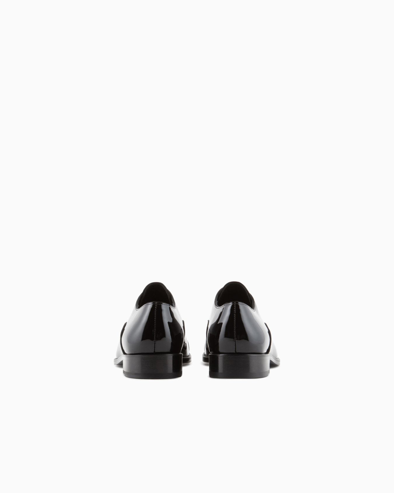 Giorgio Armani Patent-leather Lace-up Shoes In Black