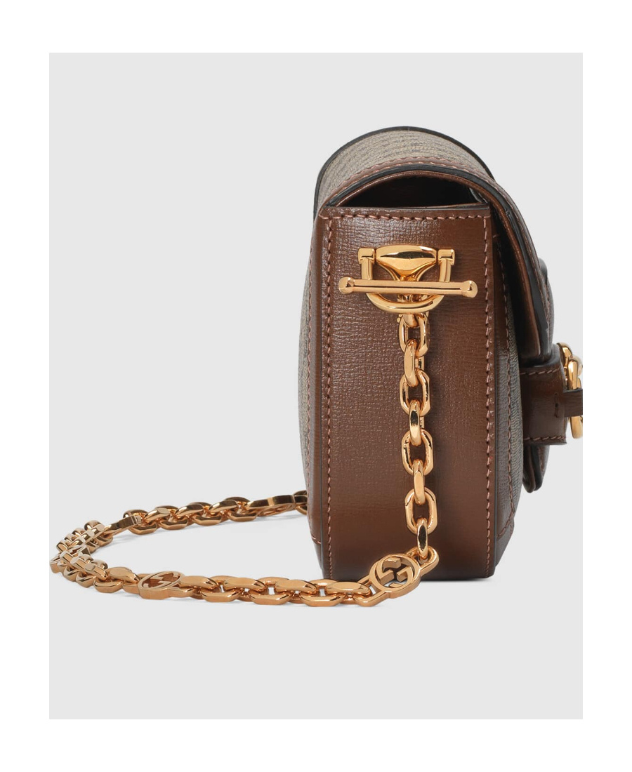 Gucci 1955 Horsebit Gg Canvas Shoulder Bag In Multicolor