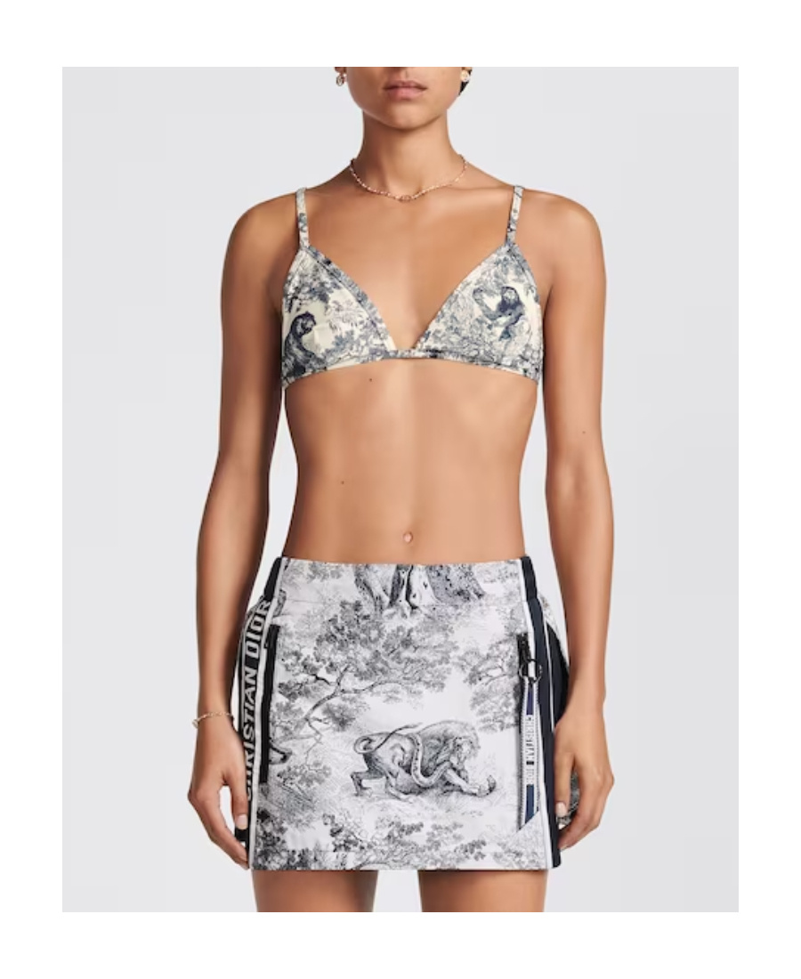 Dior Logo Bikini Swimsuit In Gray