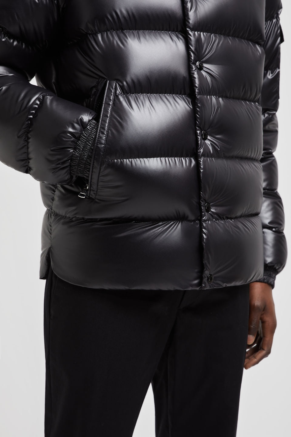 Shop Moncler Lule Short Down Jacket In Black