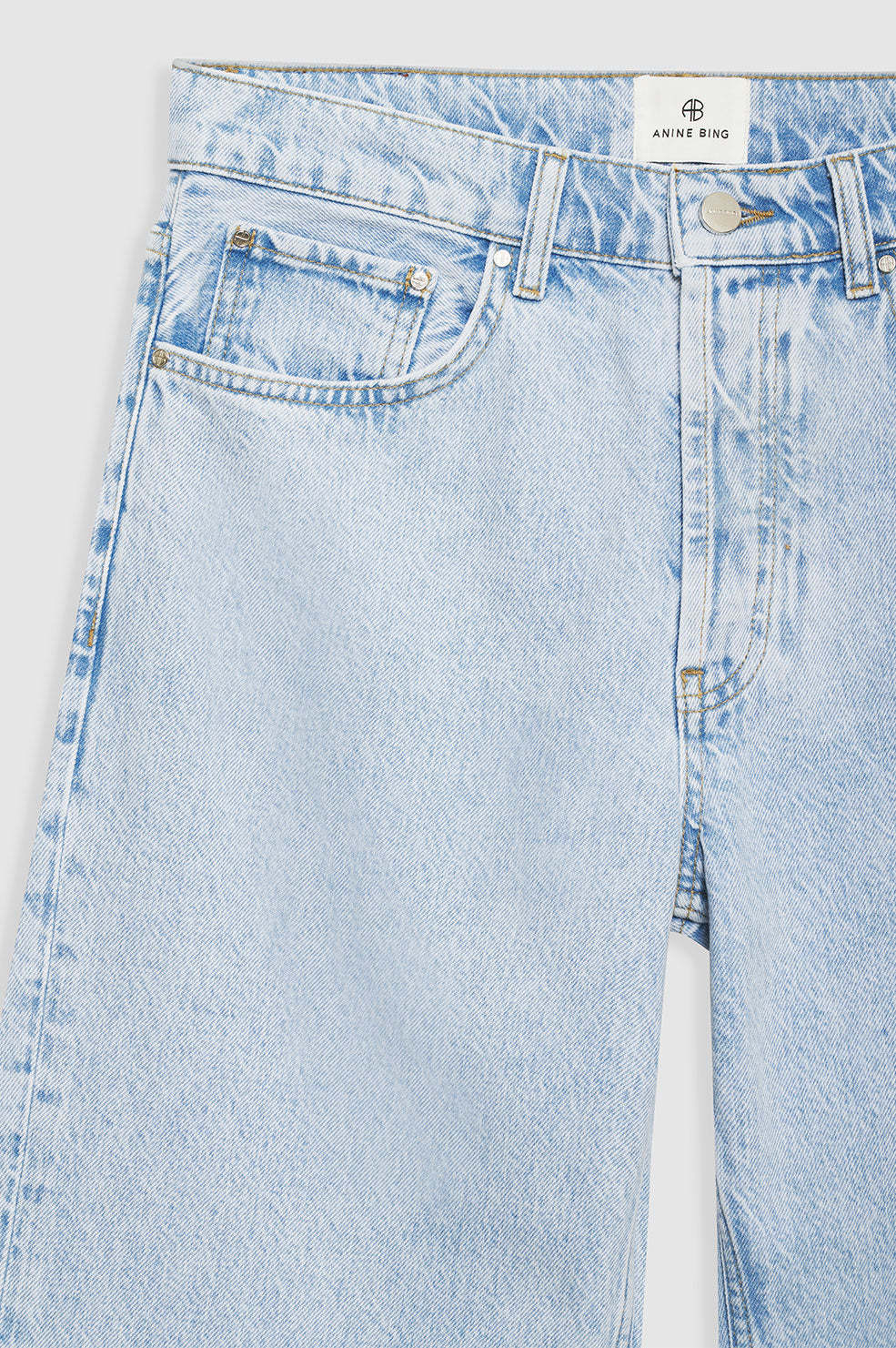Shop Anine Bing Hugh High-rise Wide-leg Jeans In White