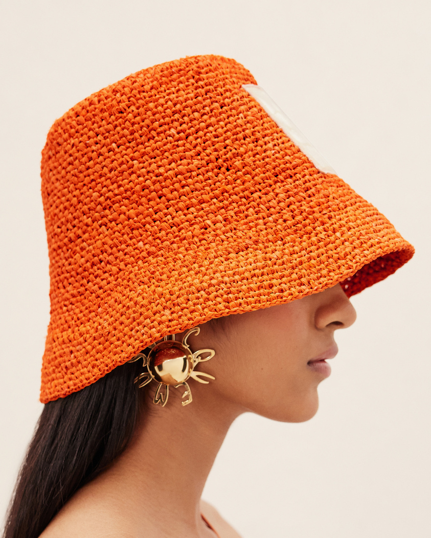 Jacquemus Logo Fisherman's Hat In Orange