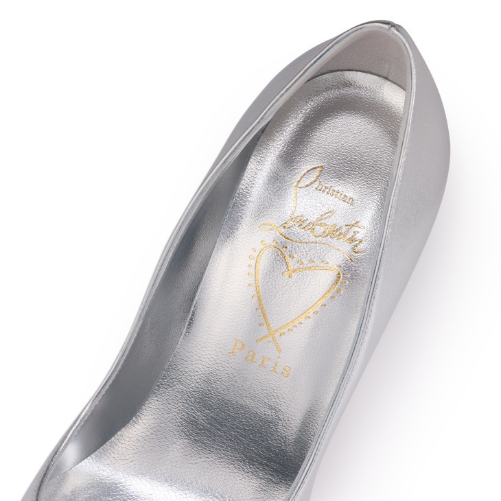 Christian Louboutin Miss Z Pumps In Silver Laminated Nappa Leather