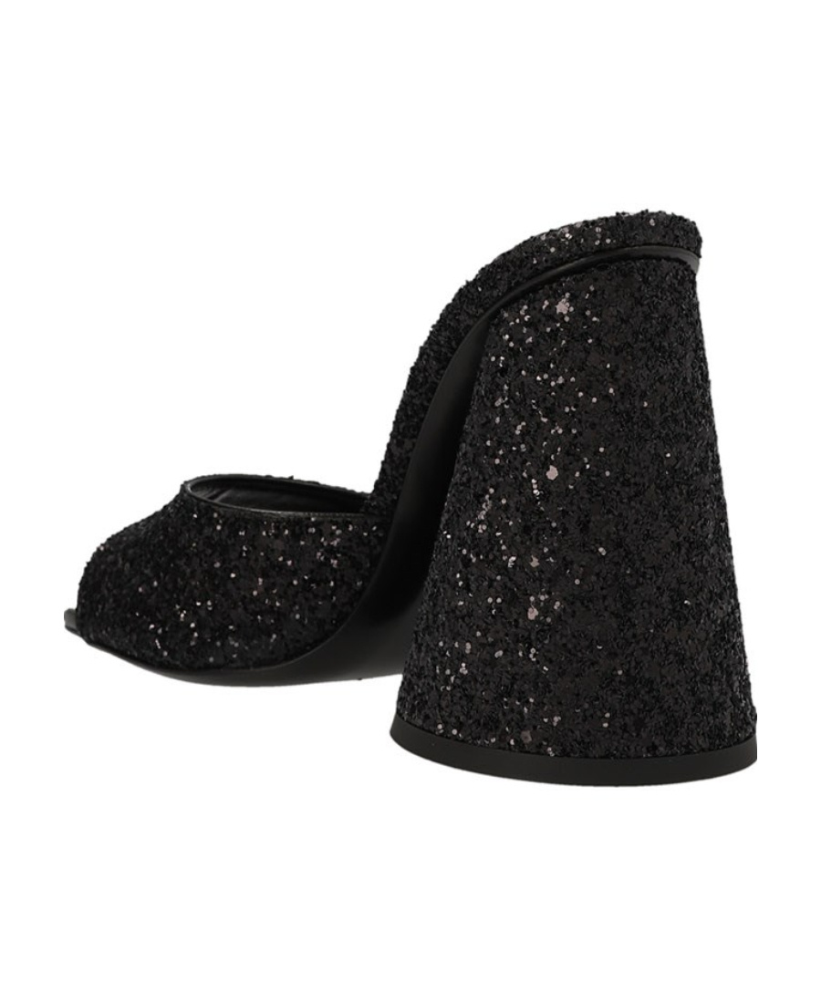 Attico The  Logo Printed Slip-on Sandals In Black
