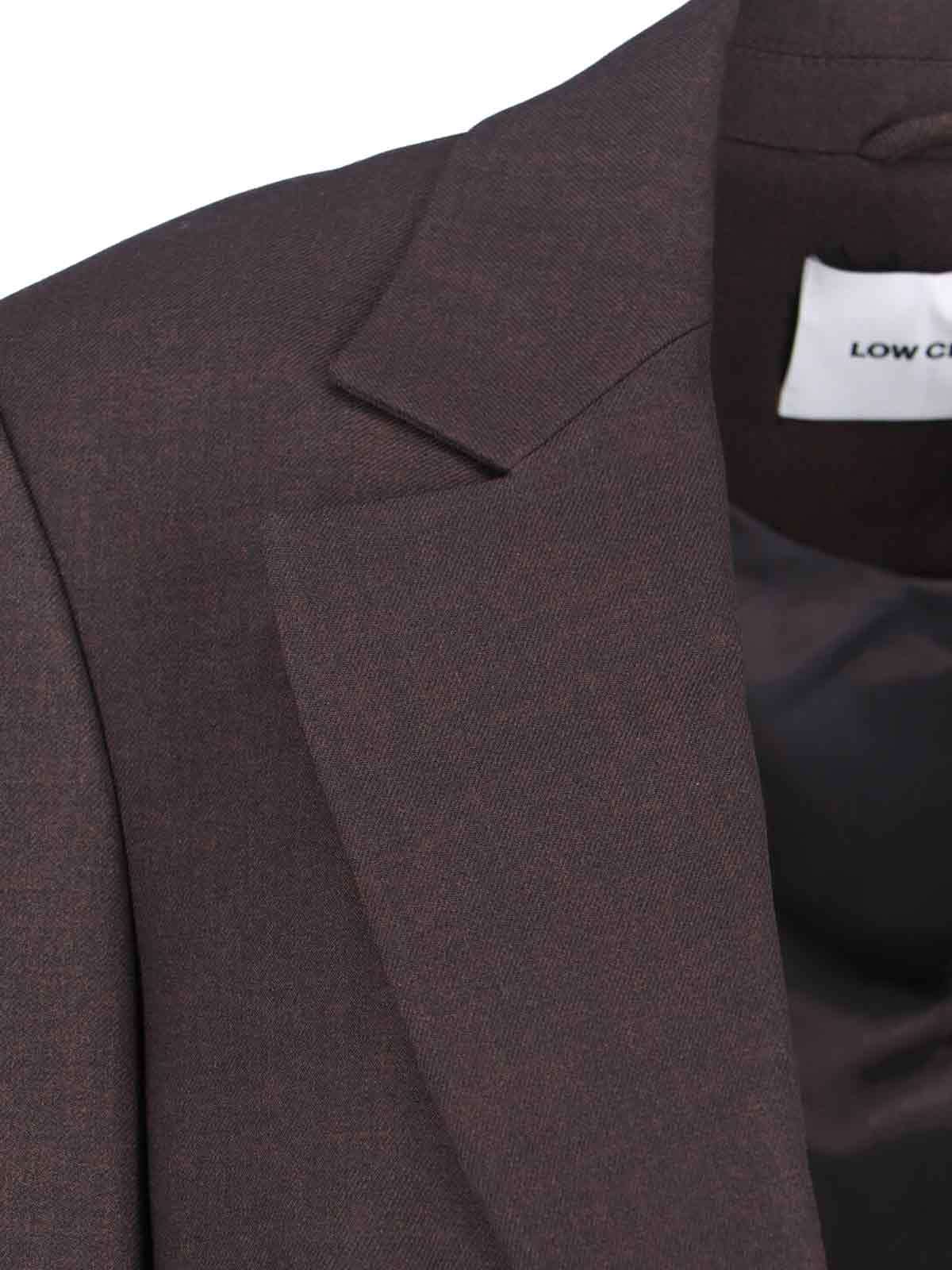 Low Classic Tailored Blazer With Notch Lapel And Pockets In Purple