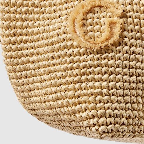 Gucci Woven Medium Tote Bag In Brown