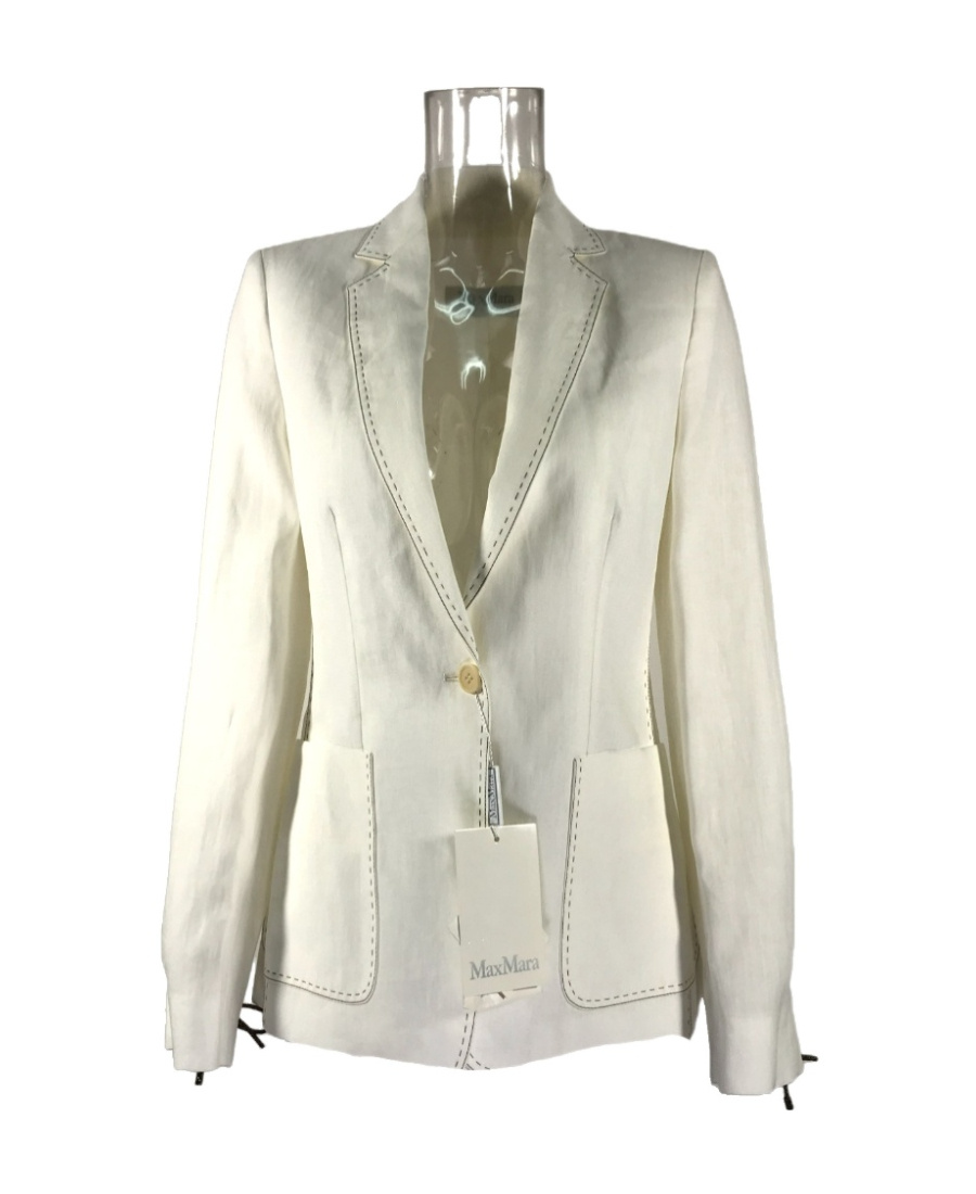 Max Mara Lapel Suit Jacket In White