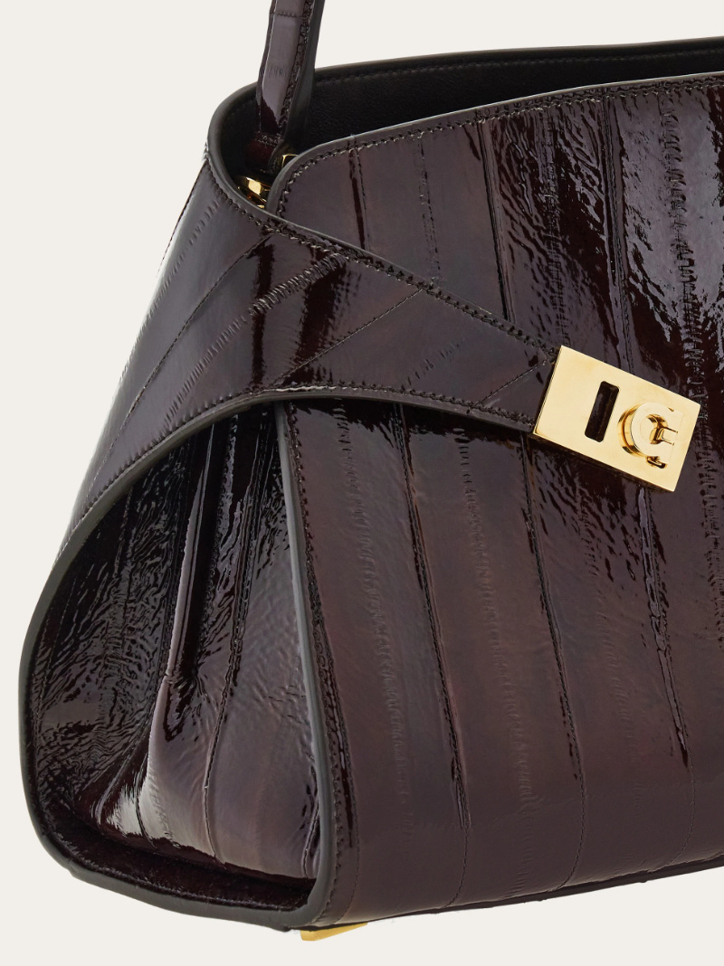 Ferragamo Hug Soft Shoulder Bag In Burgundy