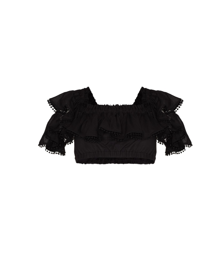 Shop Charo Ruiz Cata Off-shoulder Cropped Top