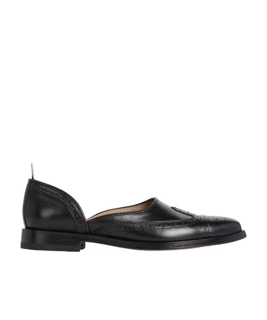Thom Browne Slip-on Brogue Shoes In Black