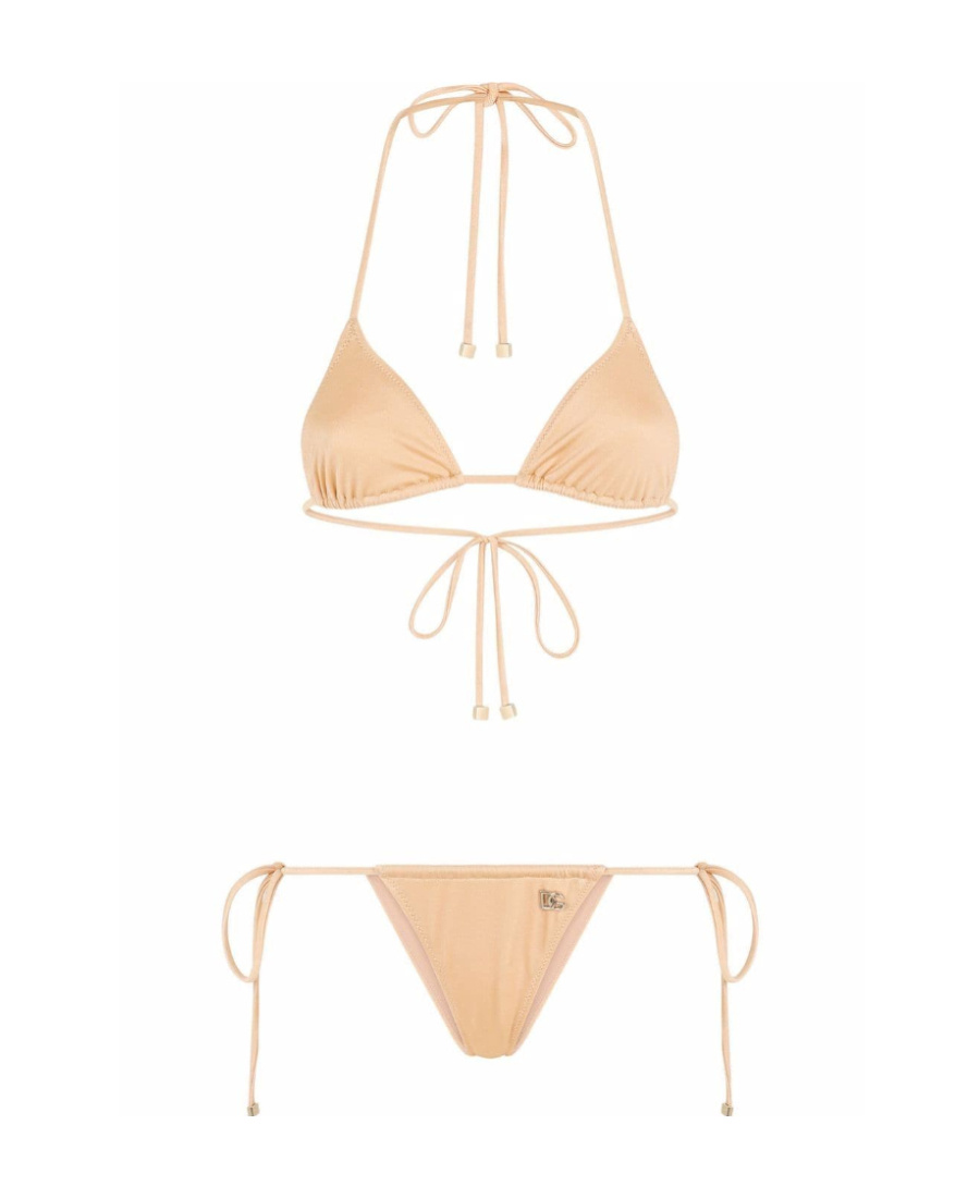 Dolce & Gabbana Halterneck Triangle Bikini In Nude