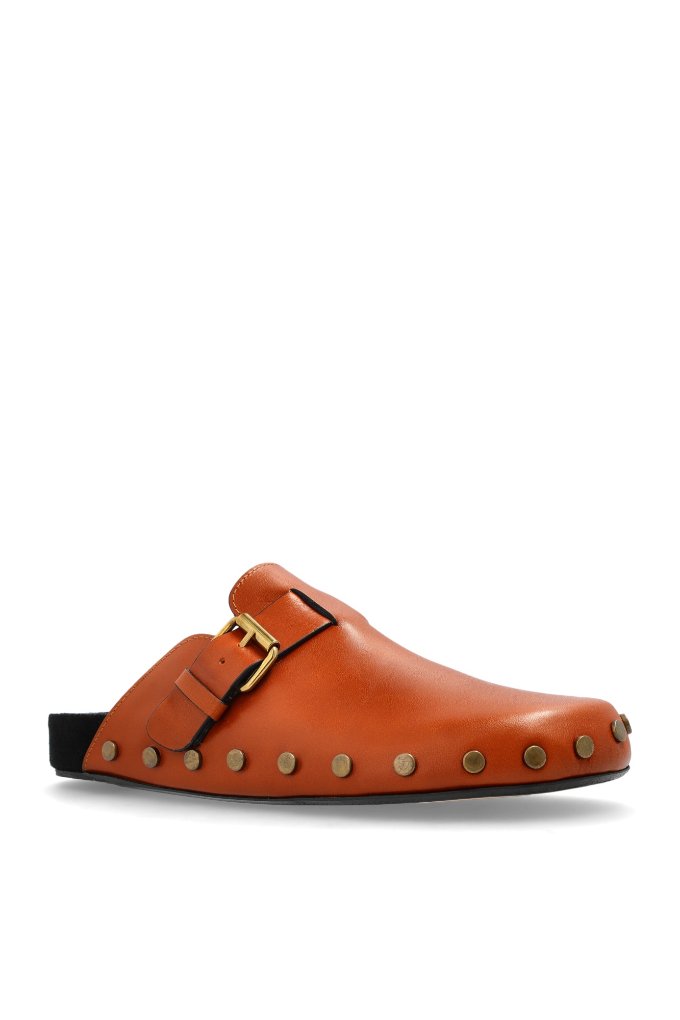 Isabel Marant Buckle-fastening Studded Clogs In Brown