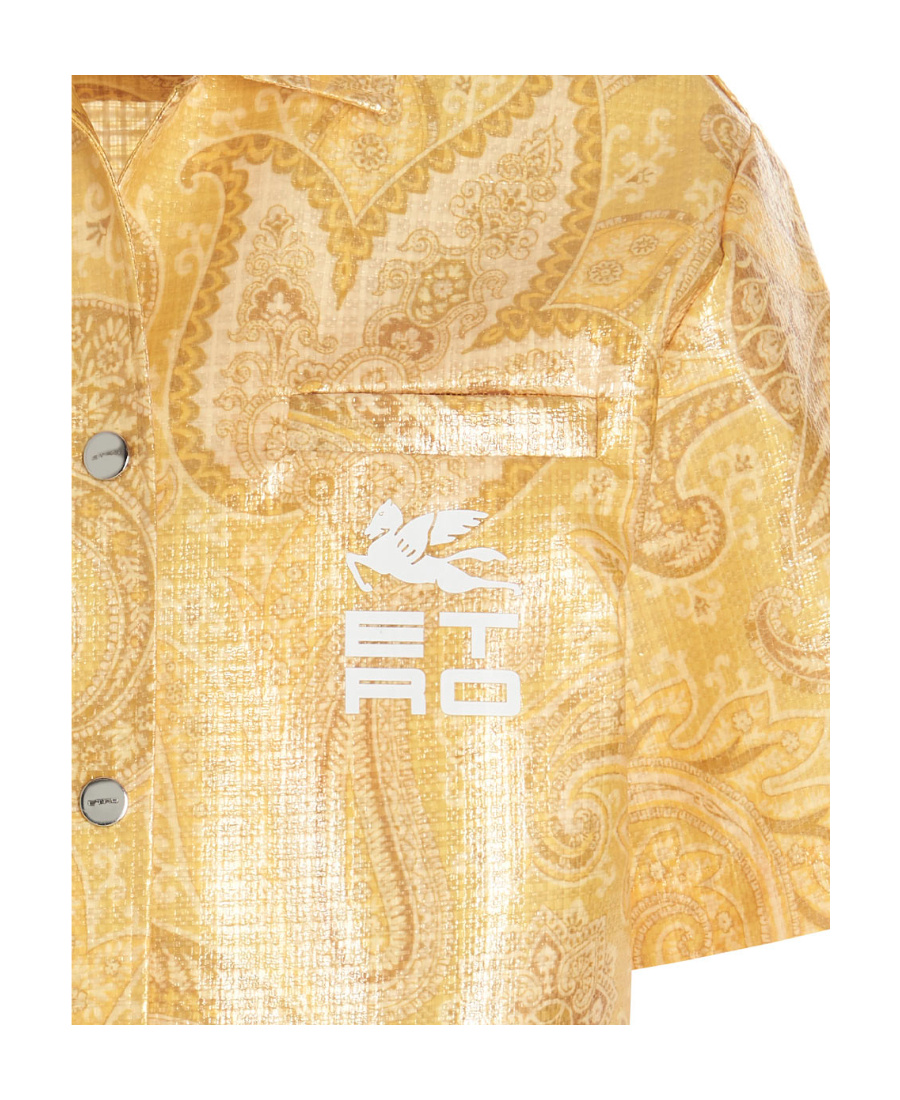 Etro Coated Paisley-print Ripstop Shirt In Nude