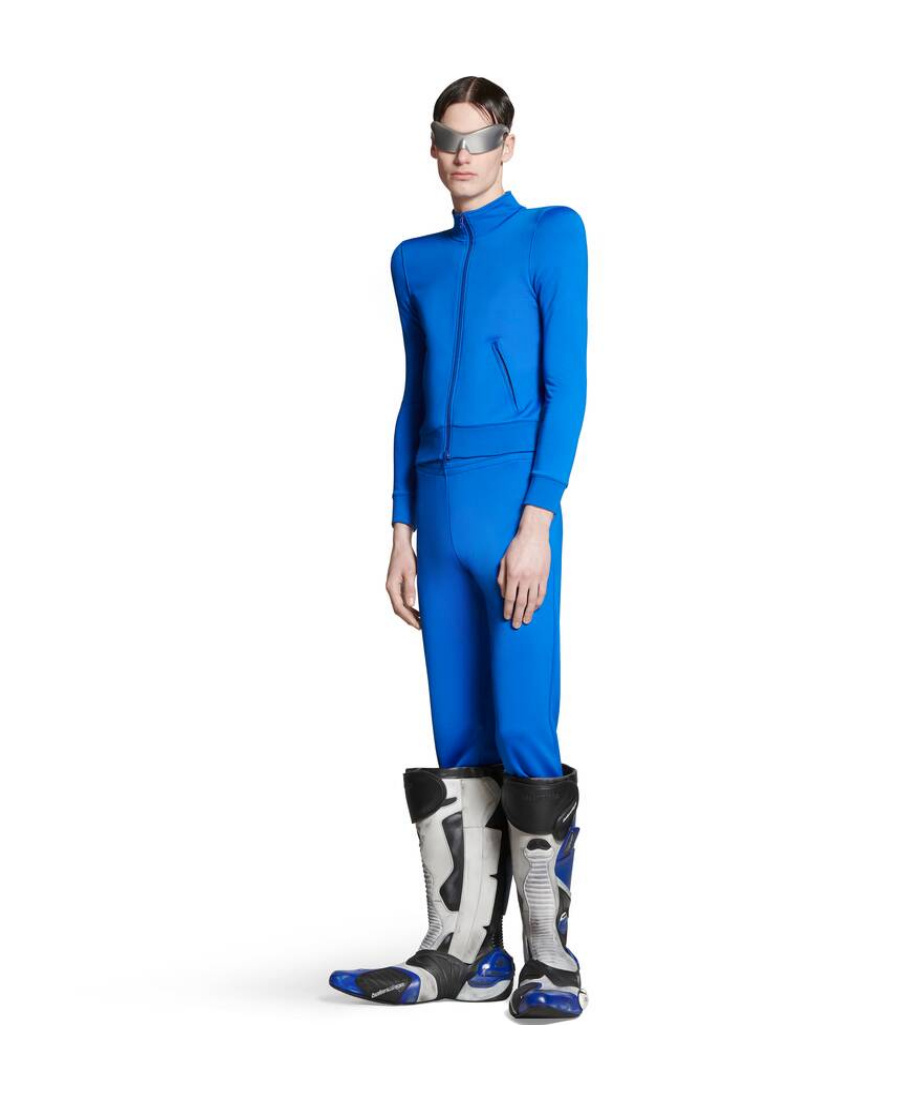 Balenciaga Straight-leg Track Pants In Blue