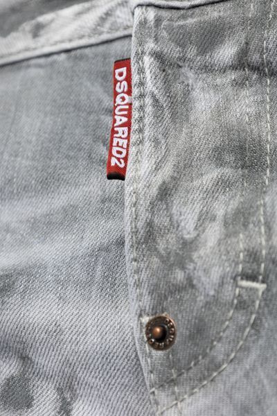 Dsquared2 Logo-patch Cotton-blend Jeans In Gray