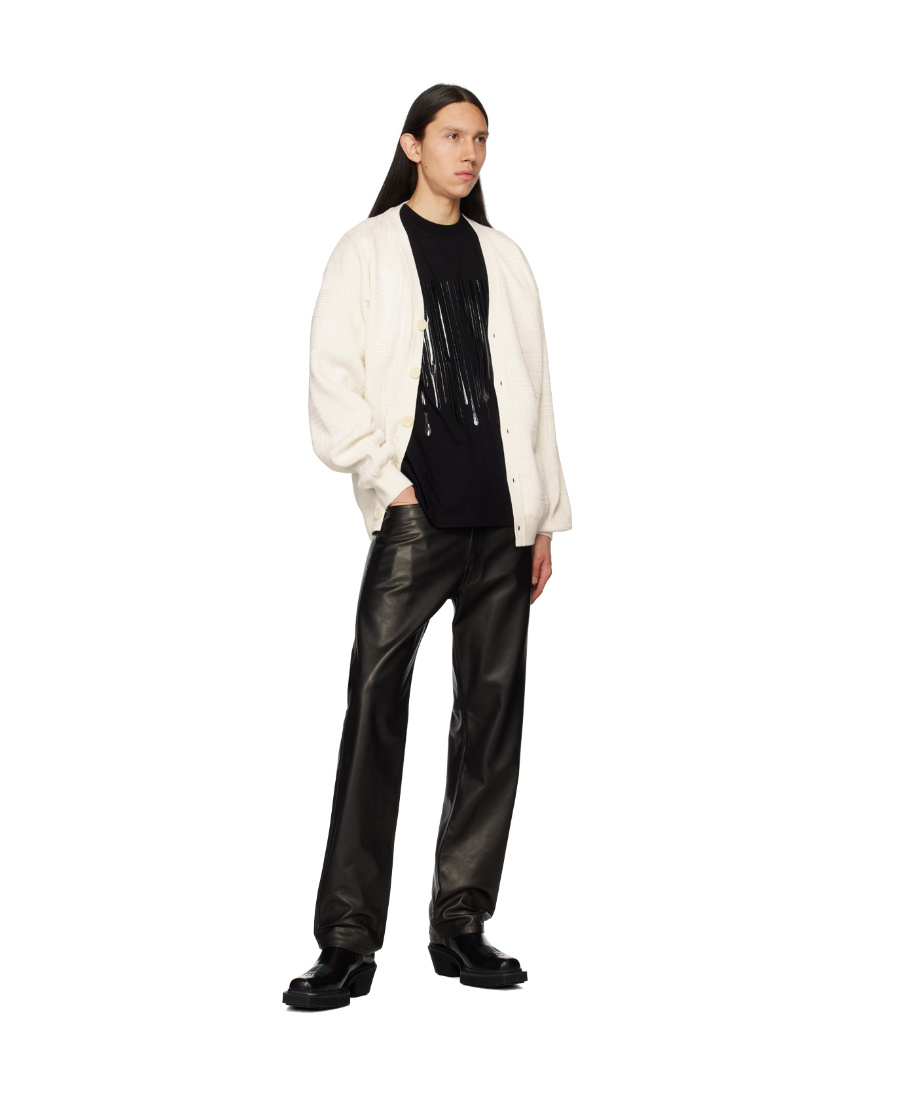 Vtmnts White Barcode Cardigan In White