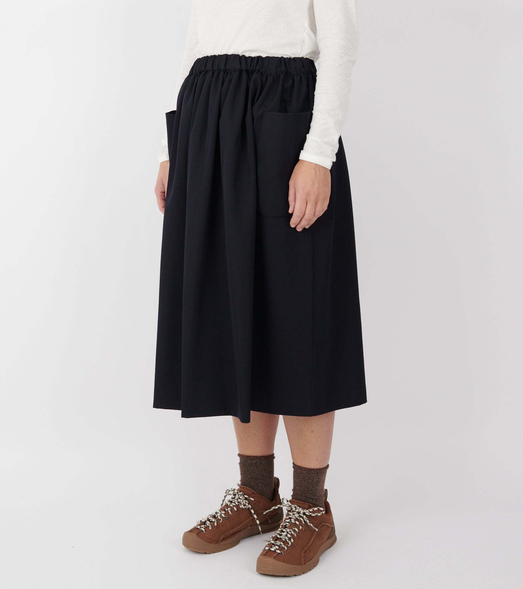 Comme Des Garçons Elastic Waist Skirt In Blue