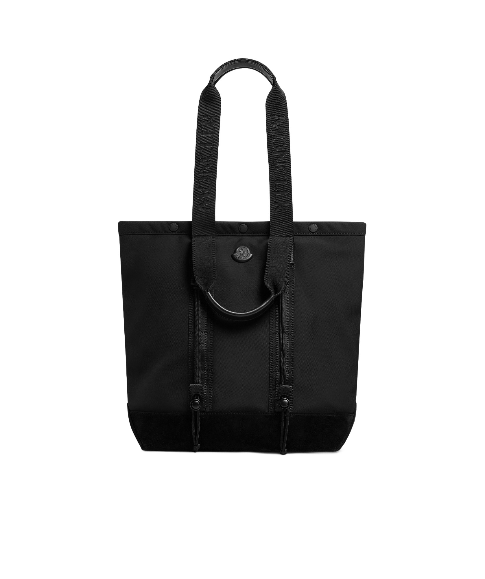 Moncler Zippered Handbag In Black