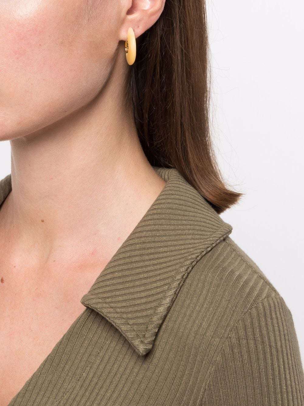 Bottega Veneta Gold-plated Silver Malachite Hoop Earrings In Yellow