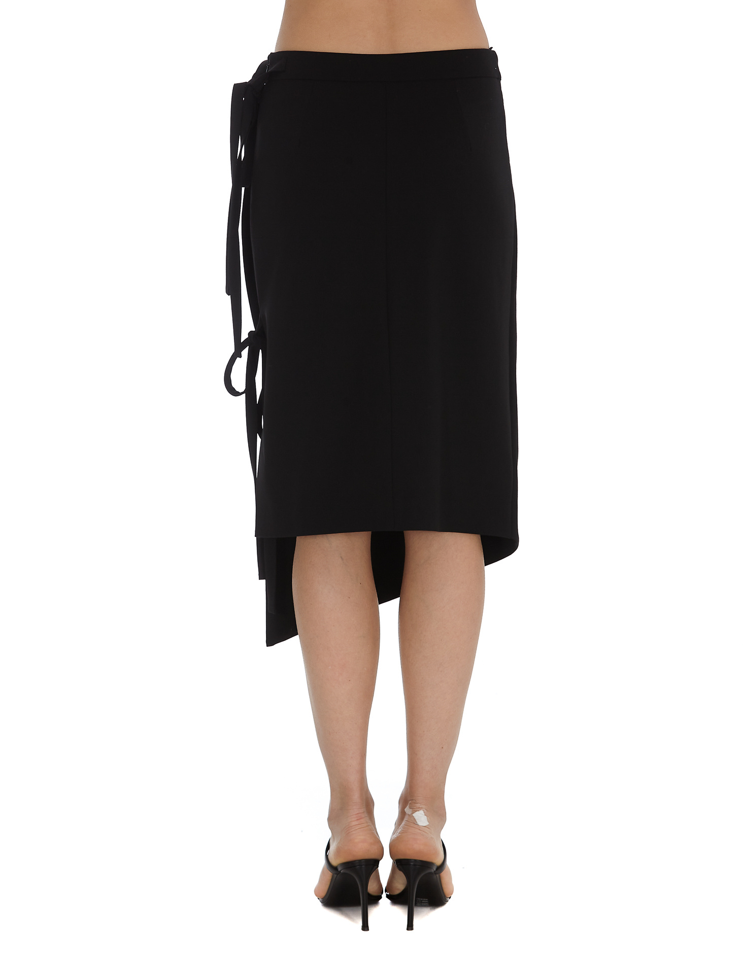 Off-white Side-tied Midi Skirt In Black