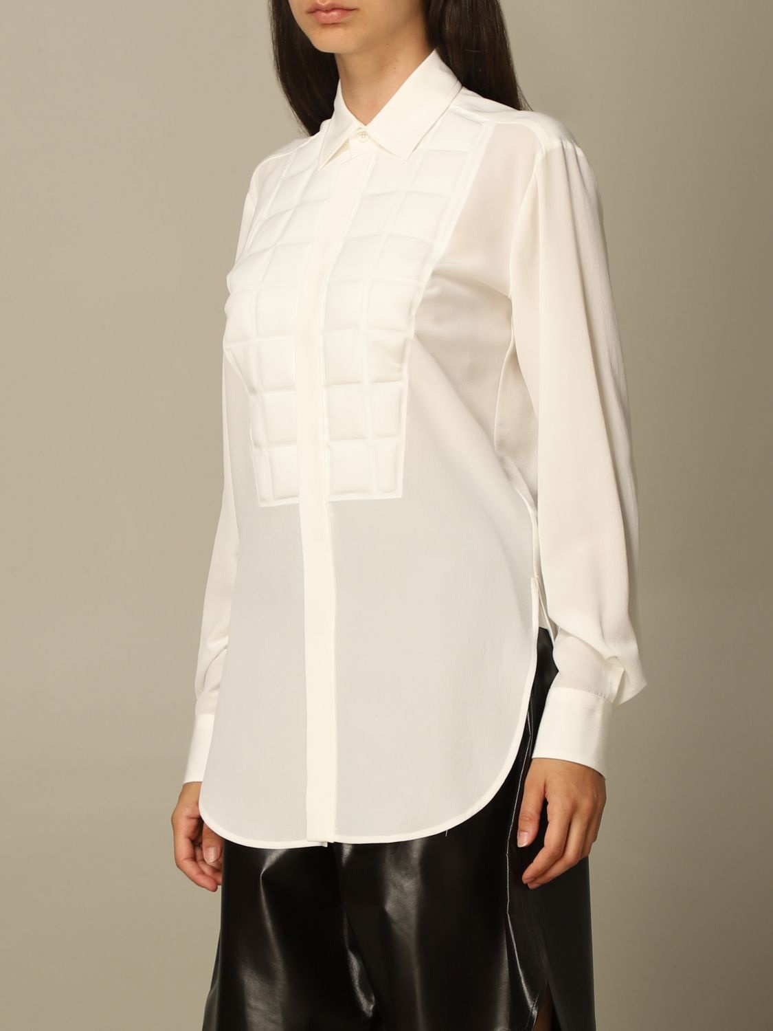 Bottega Veneta Padded-detail Long-line Shirt