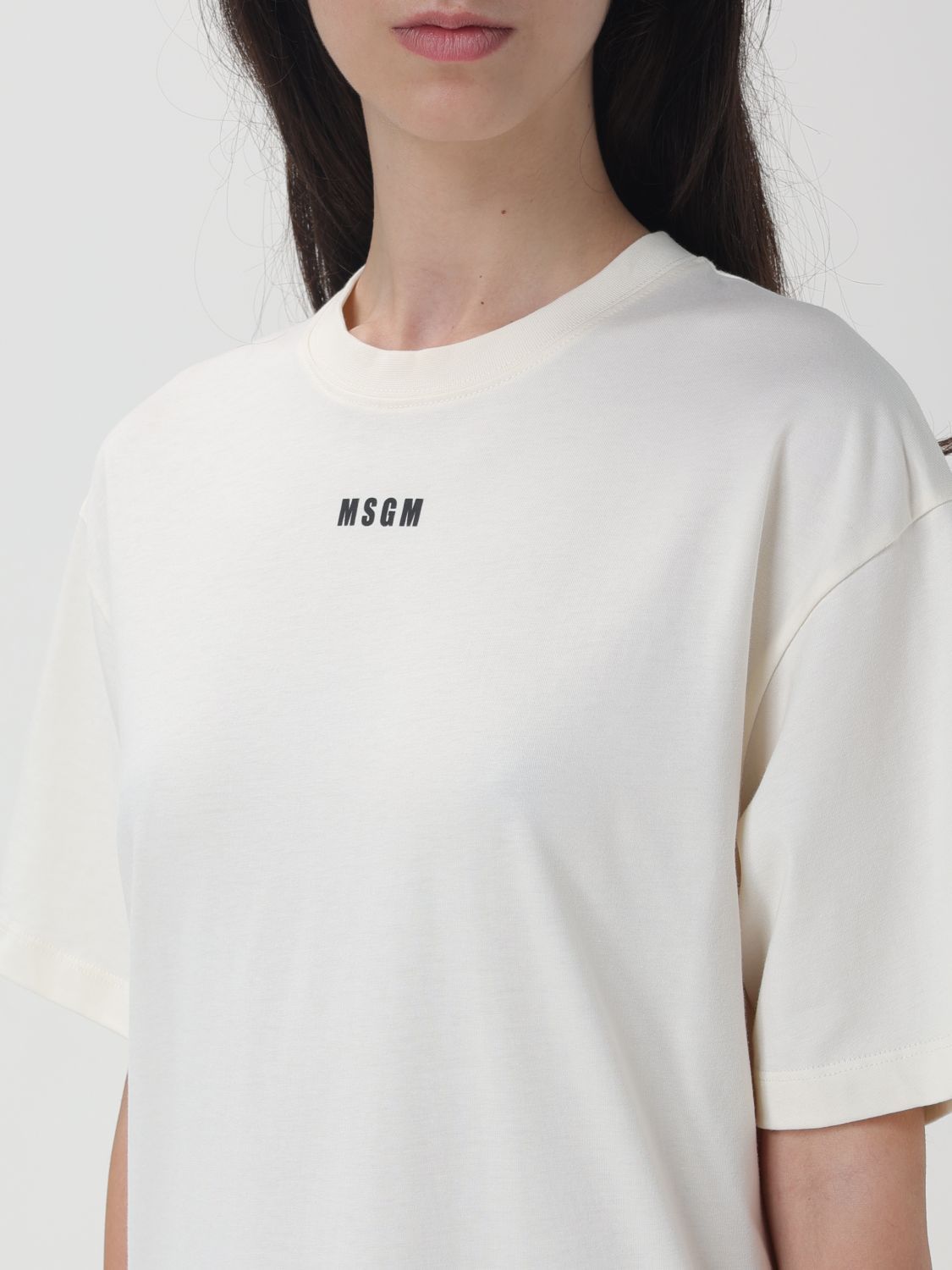 Msgm Long Dress Side Slit In White