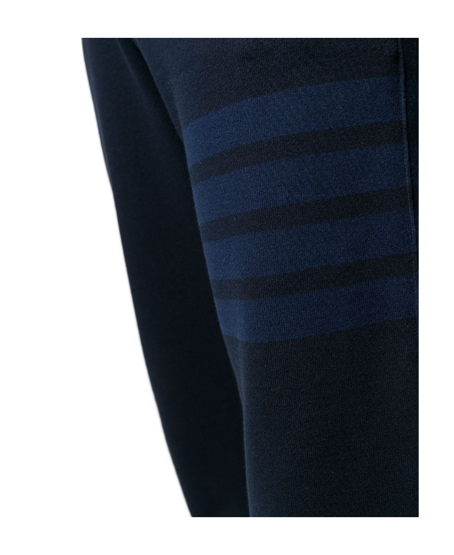 Thom Browne Tonal 4 Bar Loopback Track Pants In Blue