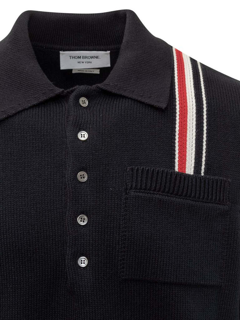 Thom Browne Rwb Polo In Black