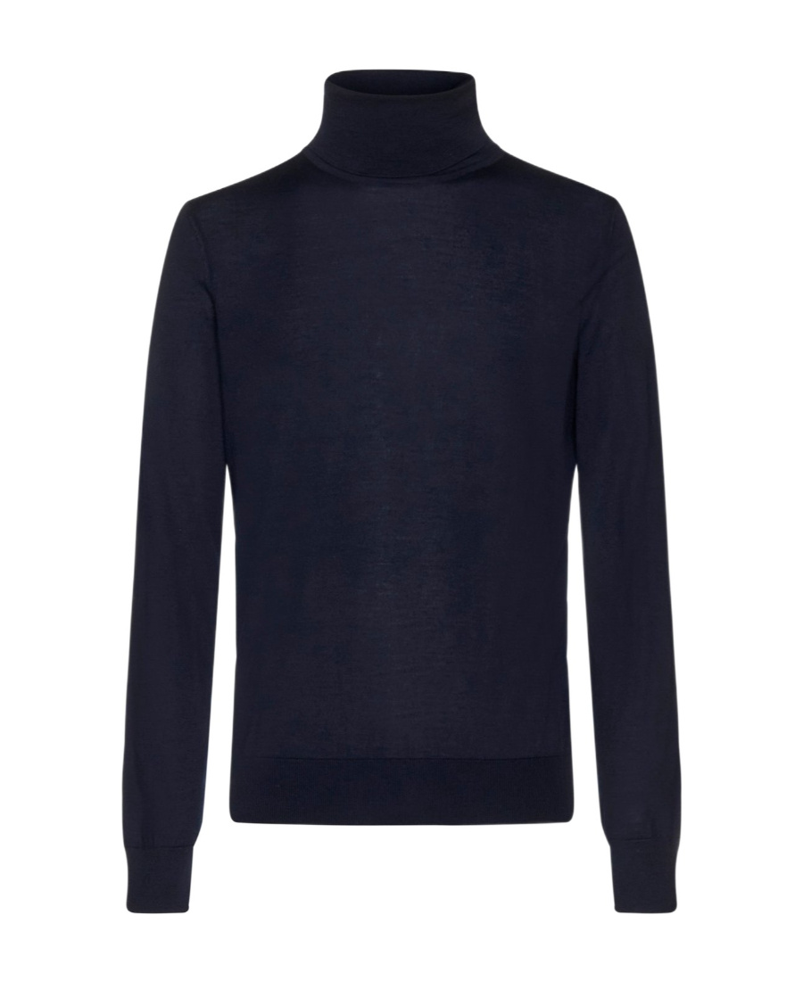 Zegna High-neck Long-sleeved Sweater In Black