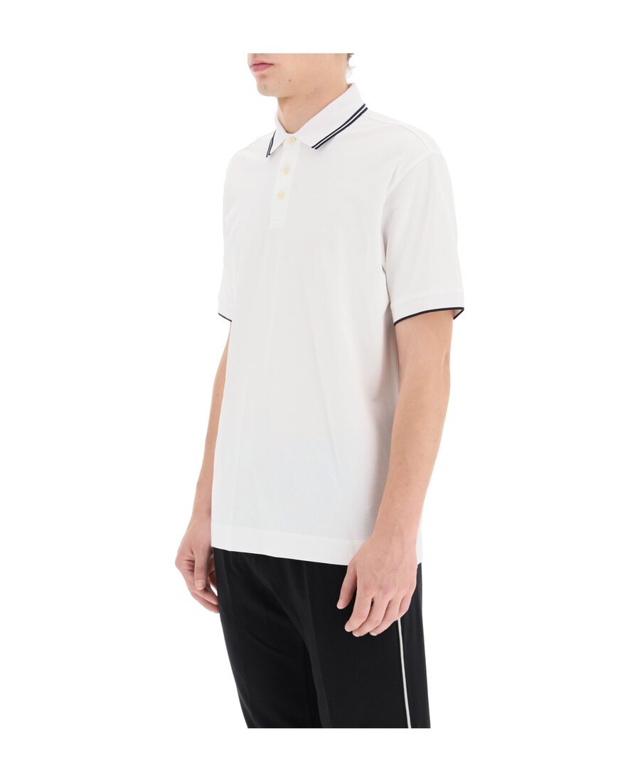 ZEGNA STRIPE-TRIM SHORT-SLEEVE POLO SHIRT