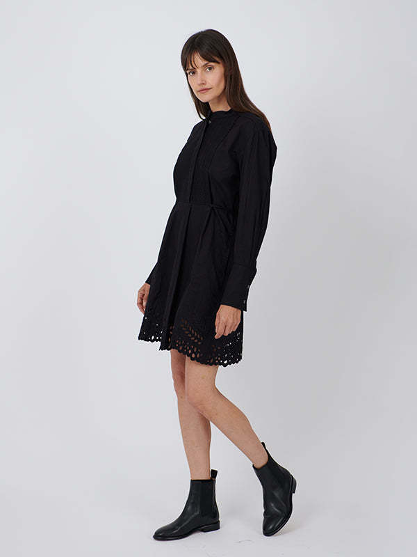 Isabel Marant Étoile Rheana Broderie-anglaise Shirtdress In Black