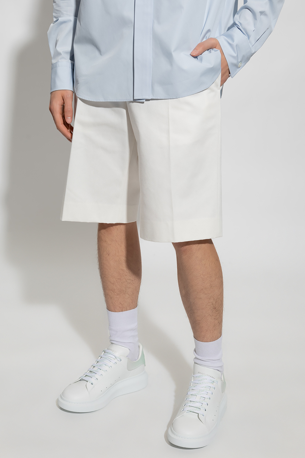 Alexander Mcqueen Tailored-cut Bermuda Shorts In White