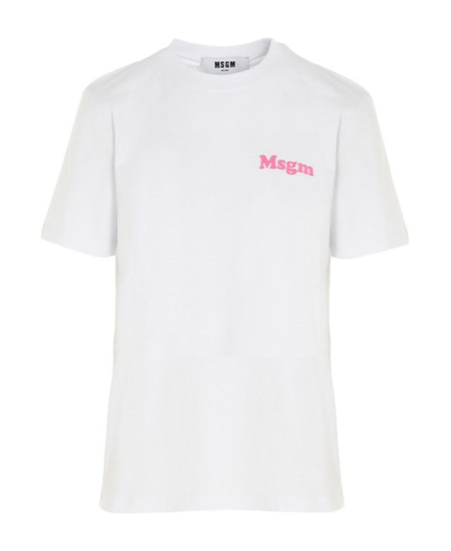 Msgm Logo Short-sleeved T-shirt In White