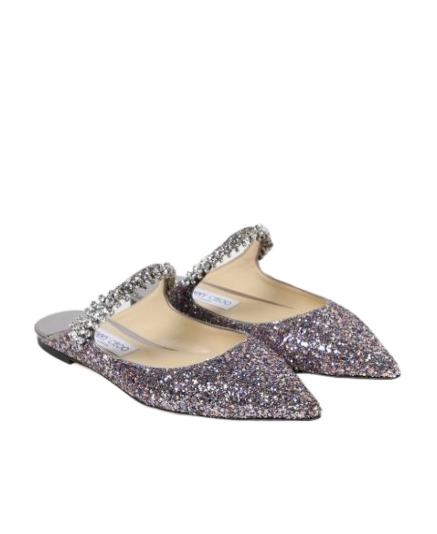 Jimmy Choo Bing Sequin-embellished Ballerina Shoes In Gray