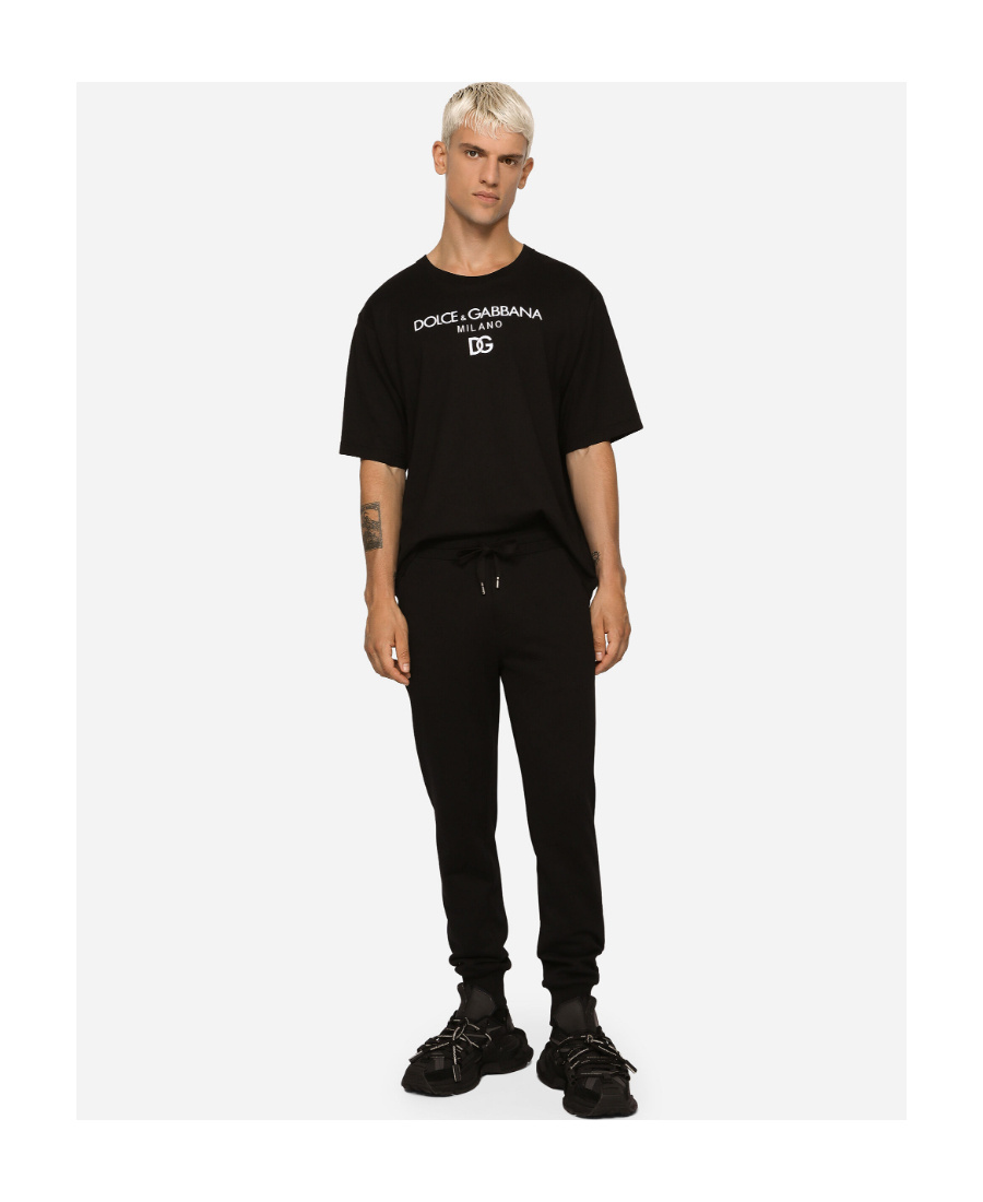 Dolce & Gabbana Dg Essential Technical Jersey Track Trousers In Black