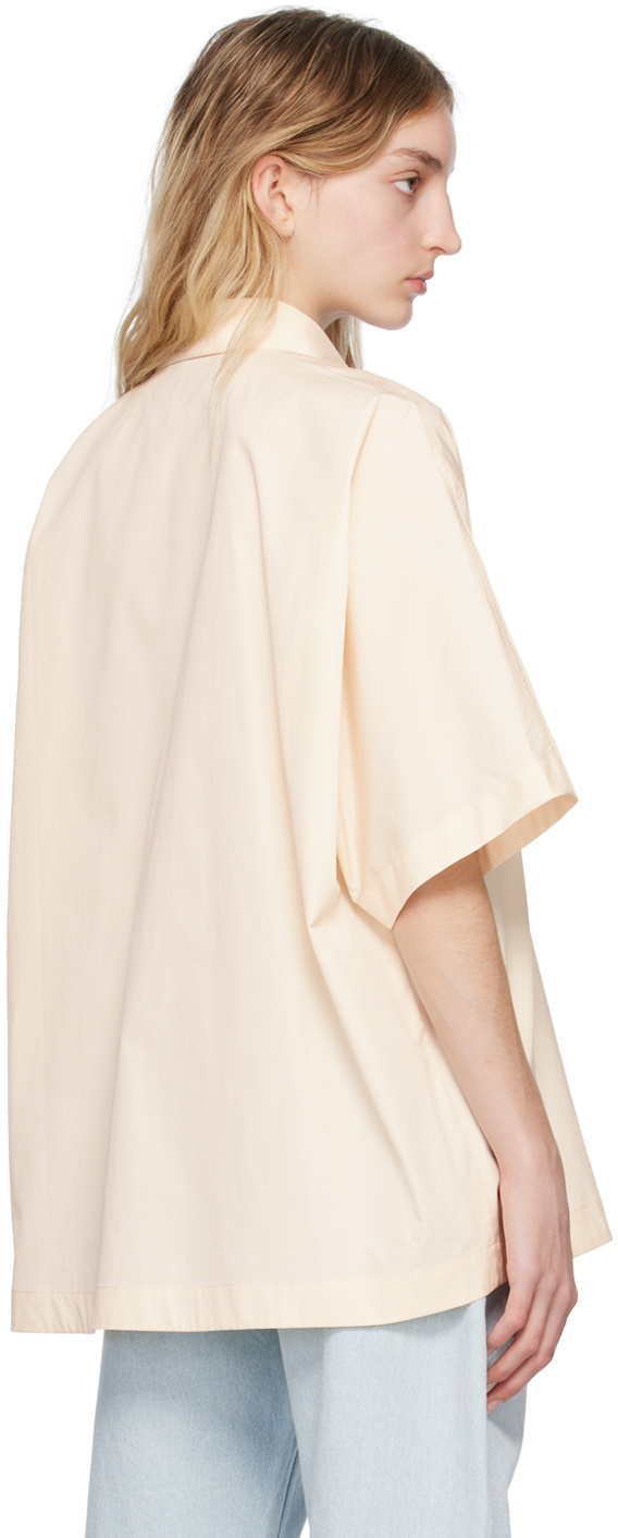 Studio Nicholson Lapel Short-sleeved Shirt In White