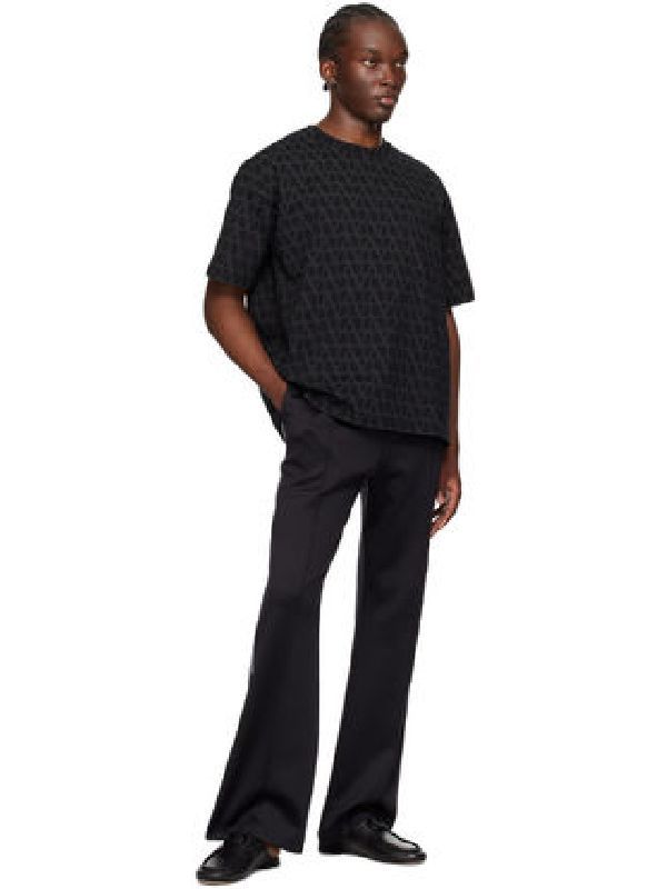 Valentino Piped-trim Detail Track Pants In Black
