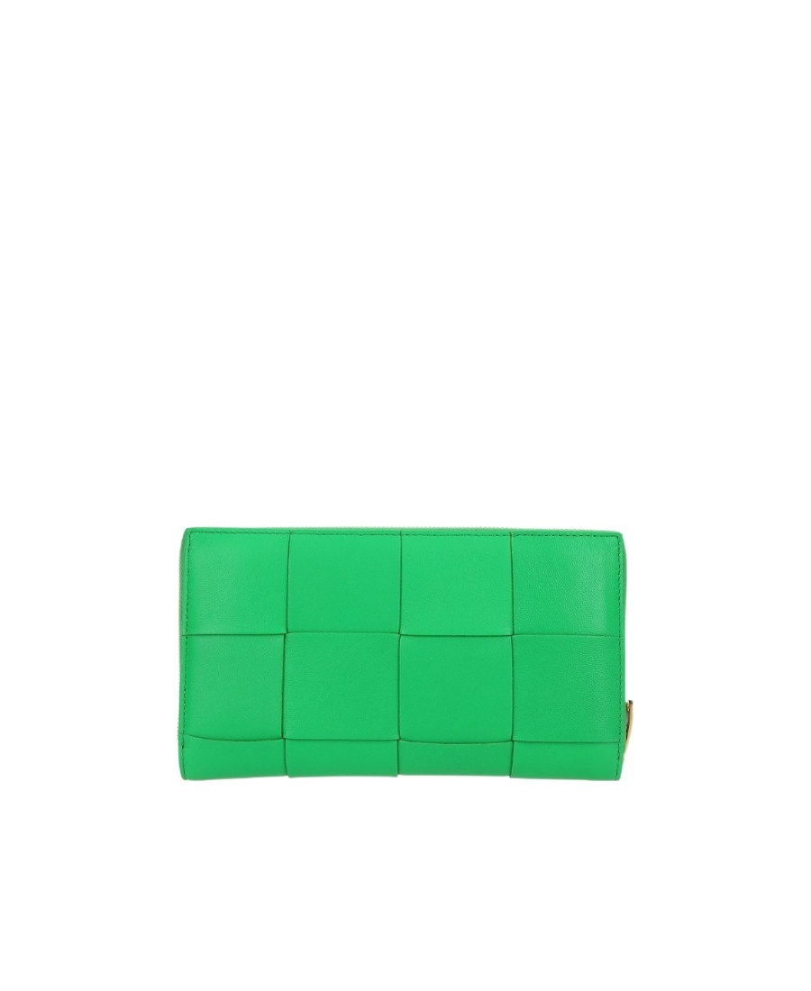 Bottega Veneta Intrecciato Leather Purse In Green