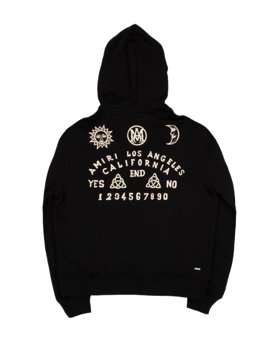 Amiri Logo-embroidered Cotton Hoodie In Black