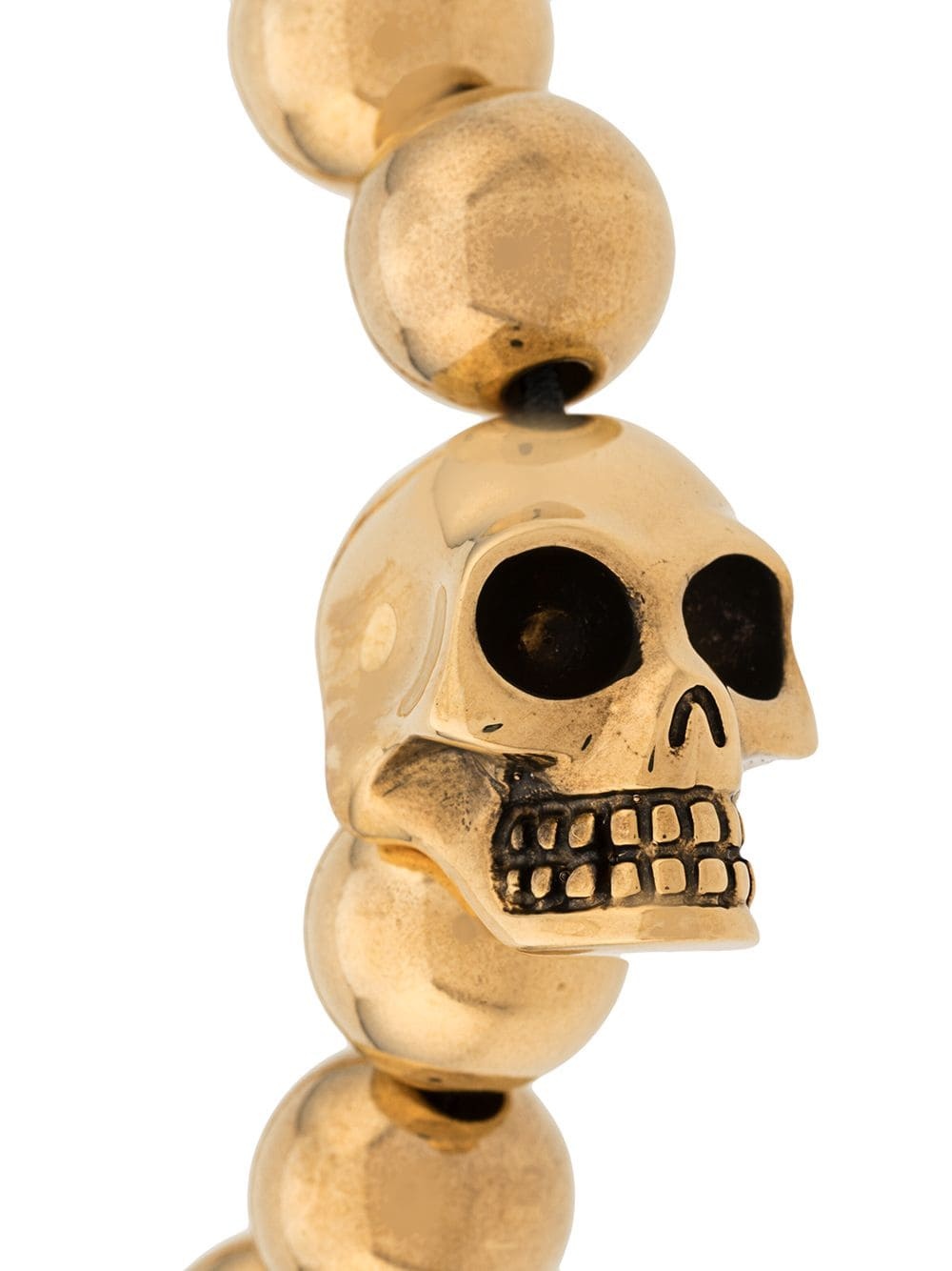 Alexander Mcqueen Skull Multibeaded Bracelet In Yellow