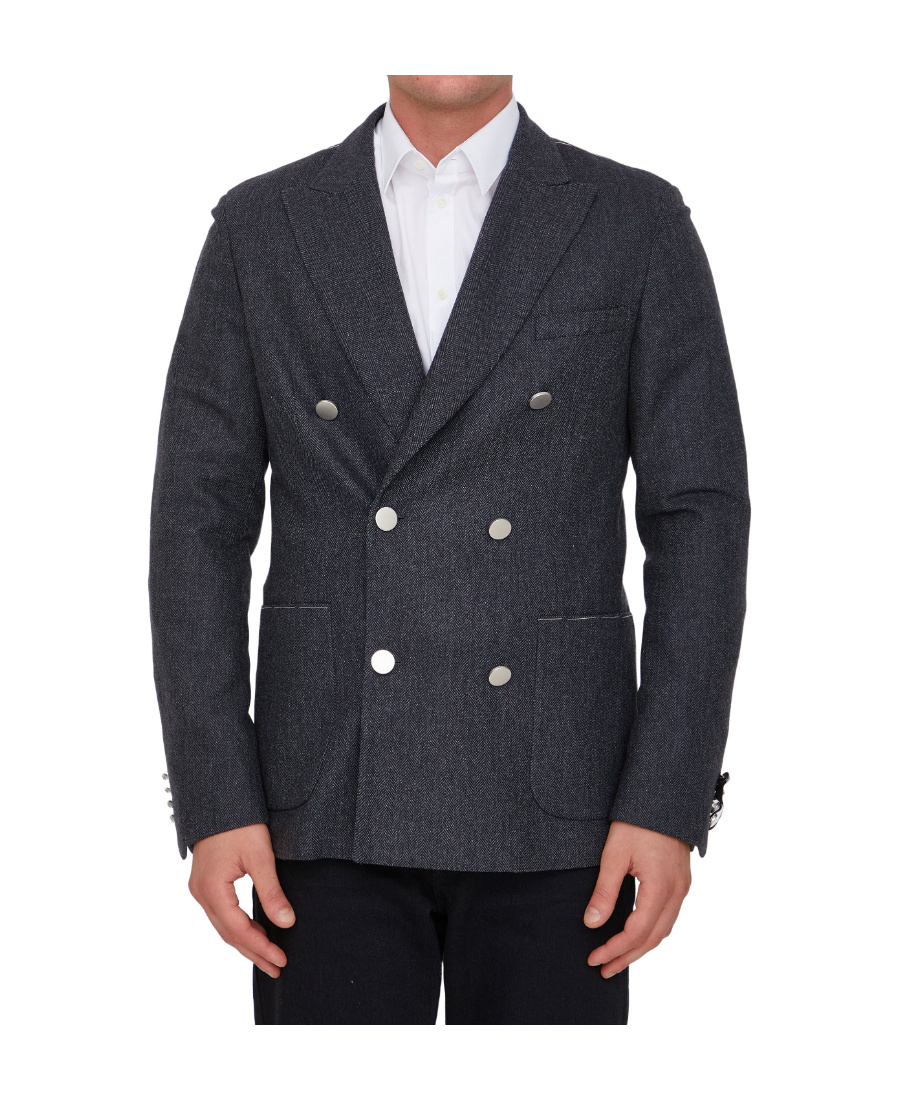 Tonello Double-breasted Casual Jacket In Black