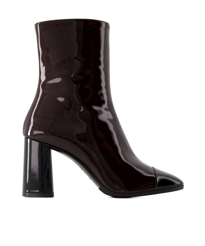 Carel Paris Patent Letaher Ankle Boots With Heel 8,5cm In Black