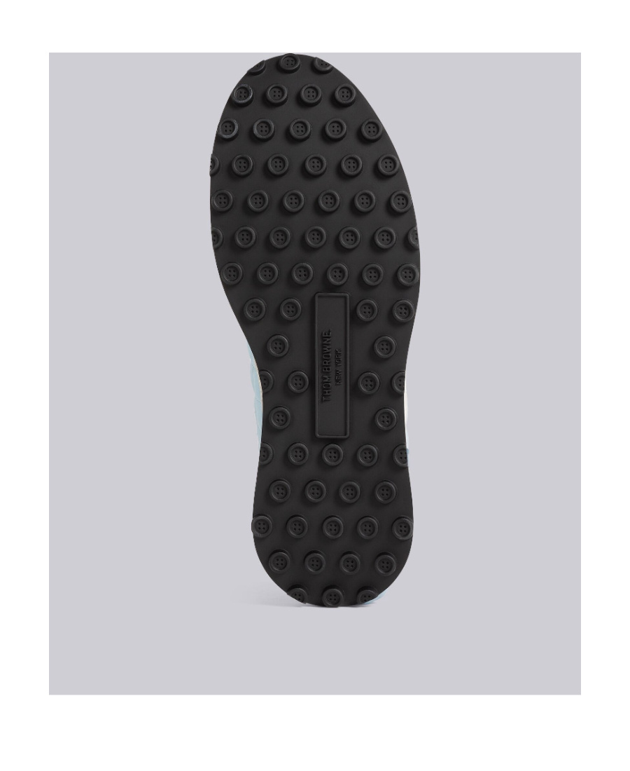 Thom Browne Quilted Lace-up Sneakers In Light Blue