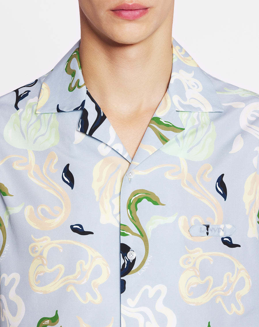Lanvin Floral Printed Bowling Shirt In White